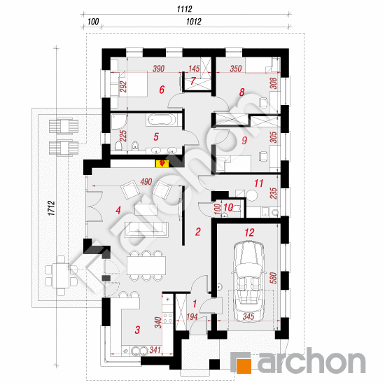 Dom w cyprysikach ver.2 | rzut parteru