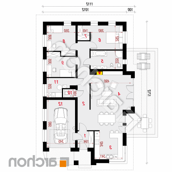 Dom w cyprysikach ver.2 | rzut parteru