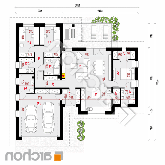 Dom w nawłociach (G2) | rzut parteru