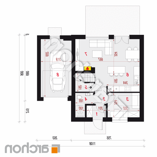 Dom w arkadiach 3 (G) | rzut parteru