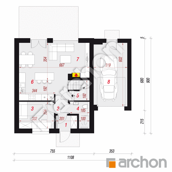 Dom w arkadiach 3 (G) | rzut parteru