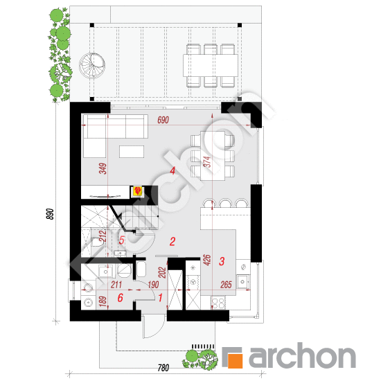 Dom w oleandrach 4 | rzut parteru