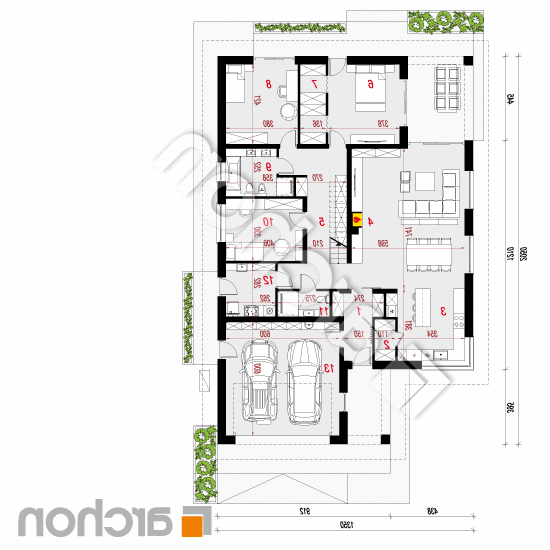 Dom w renklodach 7 (G2E) OZE | rzut parteru