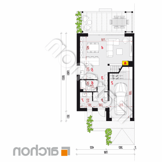 Dom w narcyzach 11 (BT) | rzut parteru