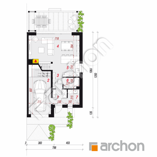 Dom w narcyzach 11 (BT) | rzut parteru