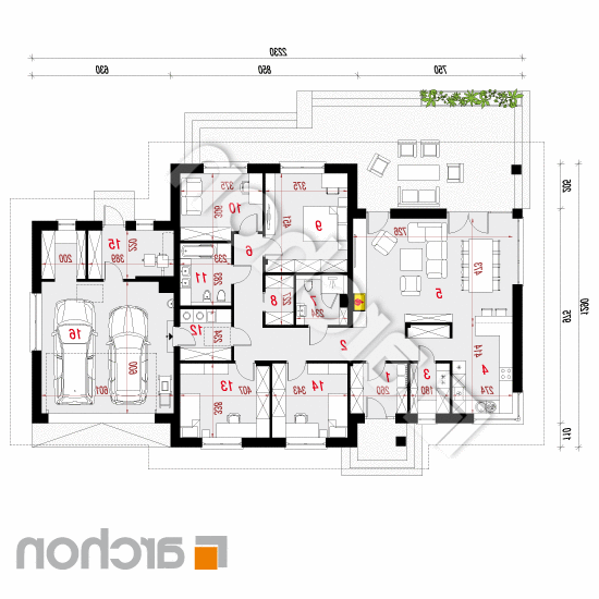 Dom w alwach 3 (G2) | rzut parteru