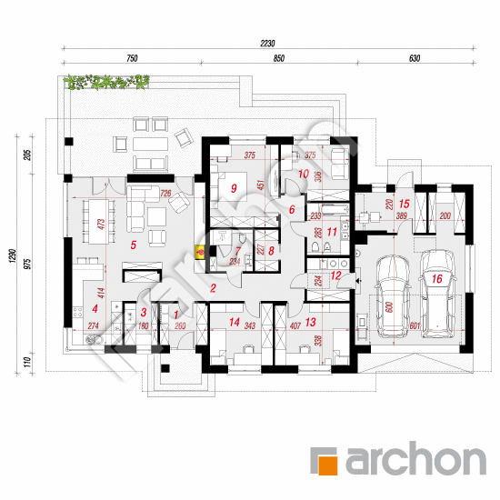 Dom w alwach 3 (G2) | rzut parteru