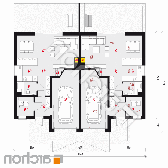 Dom w klematisach 21 (R2) | rzut parteru