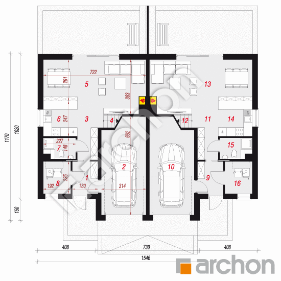 Dom w klematisach 21 (R2) | rzut parteru