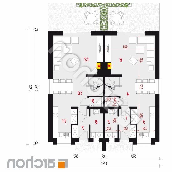 Dom pod miłorzębem 9 (R2NT) | rzut parteru