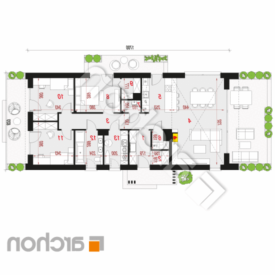 Dom w kordylinie 2 | rzut parteru