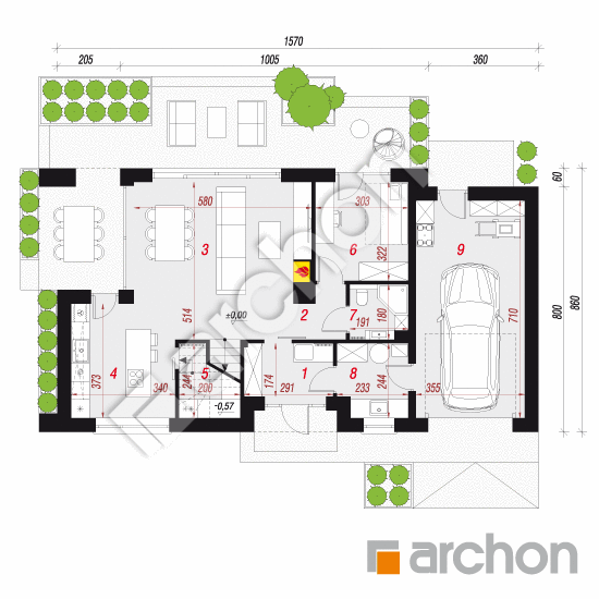 Dom w trzcinnikach 3 (GE) | rzut parteru