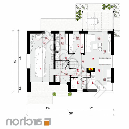 Dom w balsamowcach 3 | rzut parteru