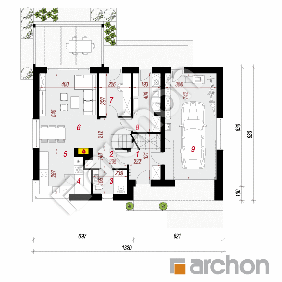 Dom w balsamowcach 3 | rzut parteru