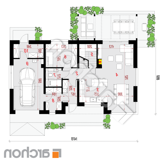 Dom w wisteriach 8 (G) | rzut parteru