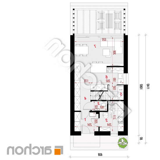 Dom w muszkatach 4 (E) | rzut parteru