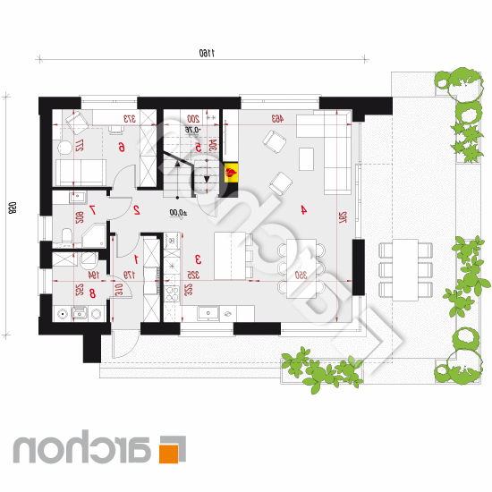 Dom w wisteriach 19 | rzut parteru