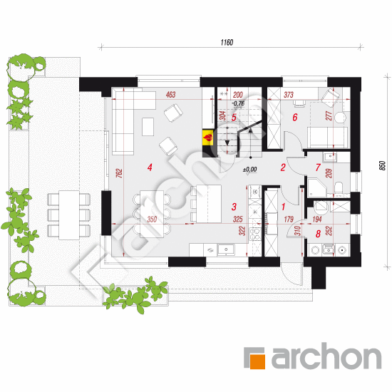 Dom w wisteriach 19 | rzut parteru