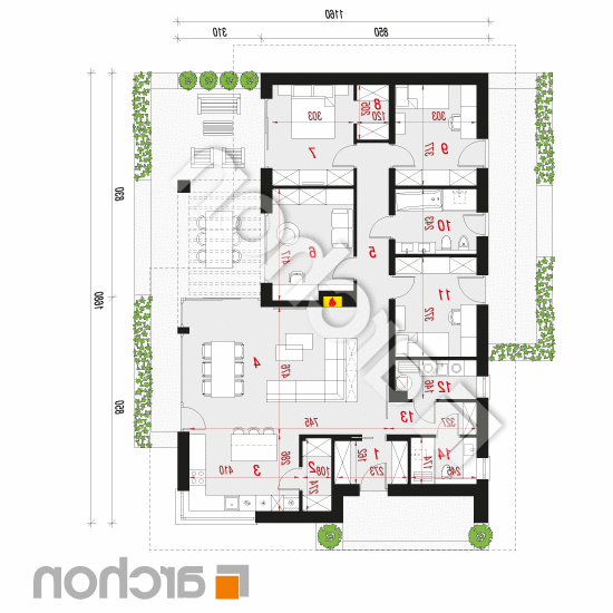 Dom w calandivach | rzut parteru