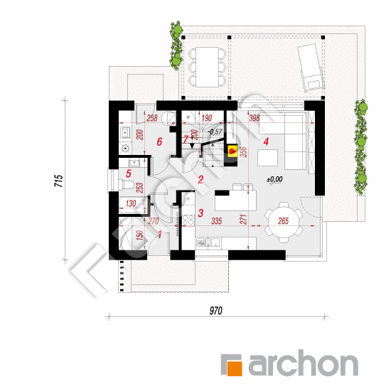 Dom w trytomach 2 | rzut parteru