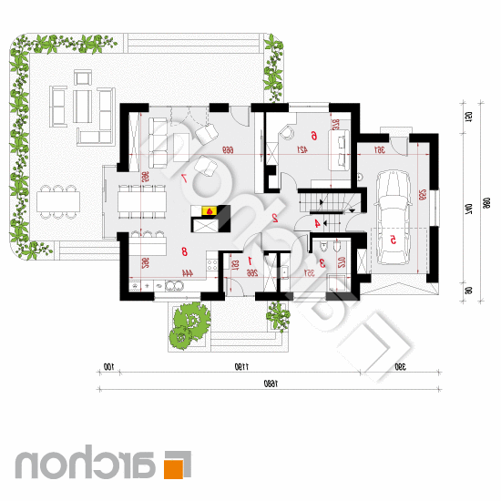 Dom w werbenach 8 (PN) | rzut parteru