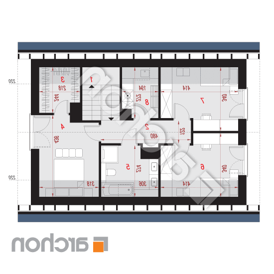 Dom pod katalpą 2 | rzut poddasza