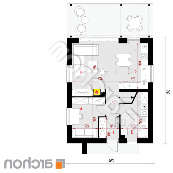 Dom w faceliach | rzut parteru