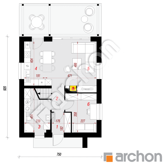 Dom w faceliach | rzut parteru