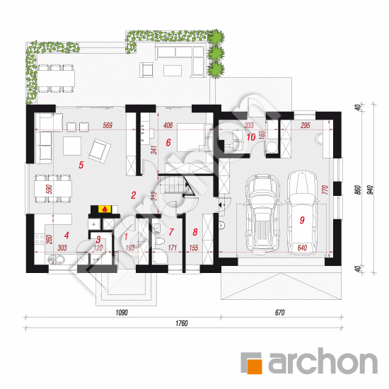 Dom w rododendronach 26 (G2) | rzut parteru