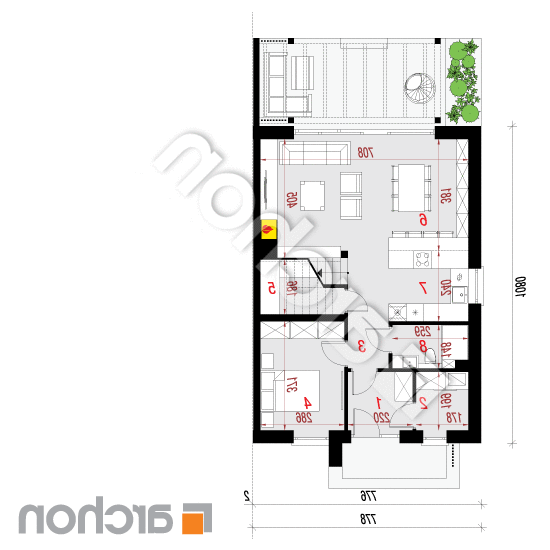 Dom w narcyzach 3 (B) | rzut parteru