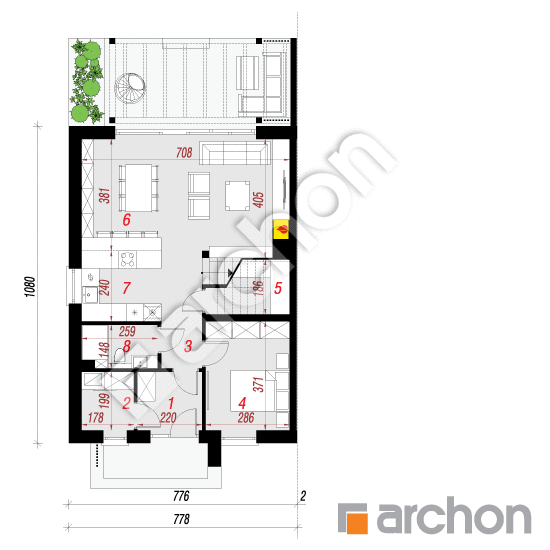 Dom w narcyzach 3 (B) | rzut parteru