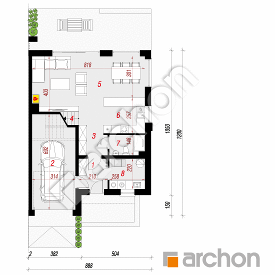 Dom w klematisach 29 (B) | rzut parteru