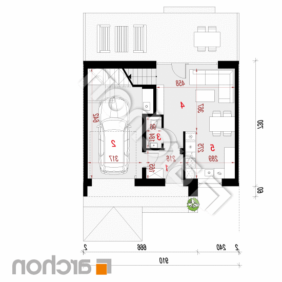 Dom w bukszpanach 2 (GS) | rzut parteru