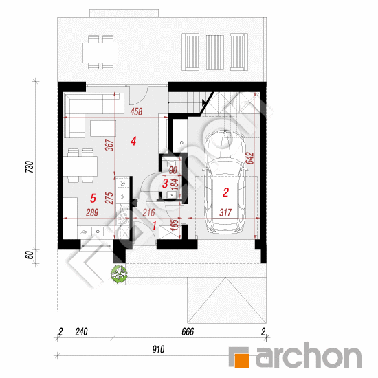 Dom w bukszpanach 2 (GS) | rzut parteru