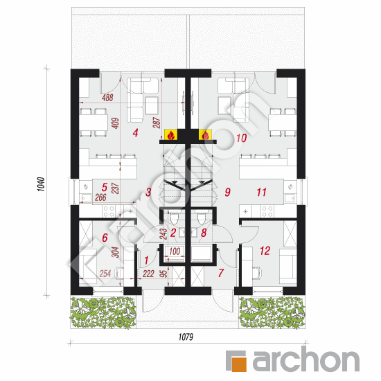 Dom w riveach 2 (R2) | rzut parteru