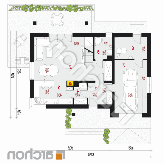 Dom w jabłonkach 10 | rzut parteru