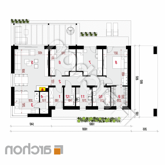 Dom w plumeriach 6 (E) | rzut parteru