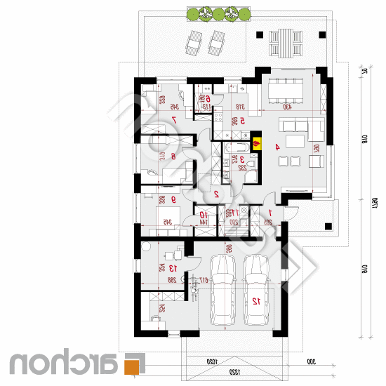 Dom w lilakach 5 (G2) | rzut parteru