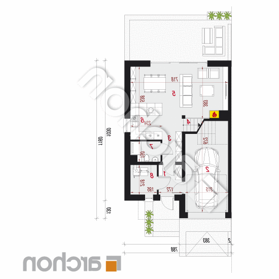 Dom w klematisach 28 (B) | rzut parteru