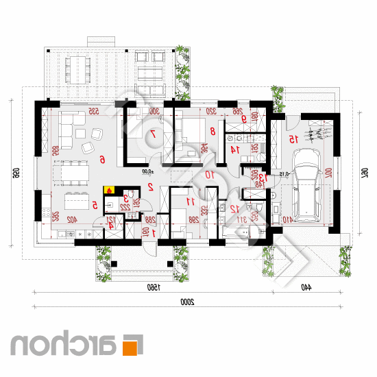 Dom w leszczynowcach 7 (G) | rzut parteru