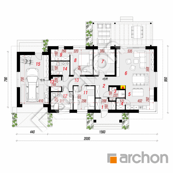 Dom w leszczynowcach 7 (G) | rzut parteru