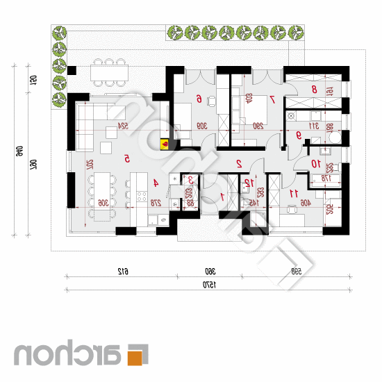 Dom w amersach | rzut parteru