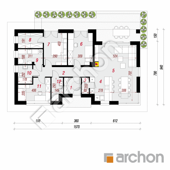 Dom w amersach | rzut parteru