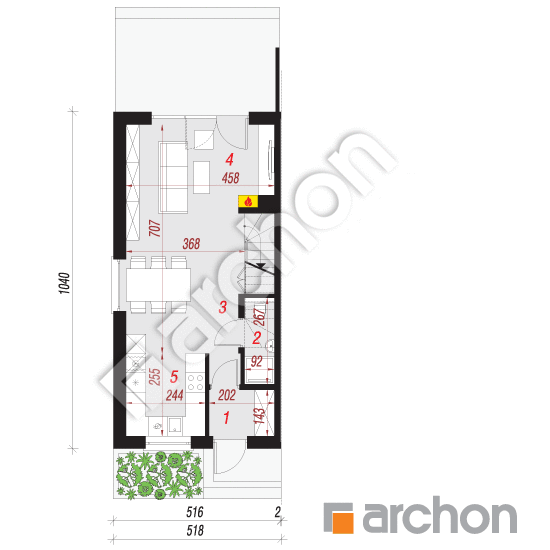 Dom w riveach 4 (B) | rzut parteru