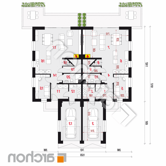 Dom w klematisach 6 (R2) | rzut parteru