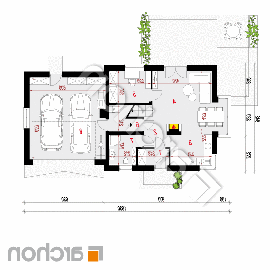 Dom w rododendronach 7 (G2N) | rzut parteru