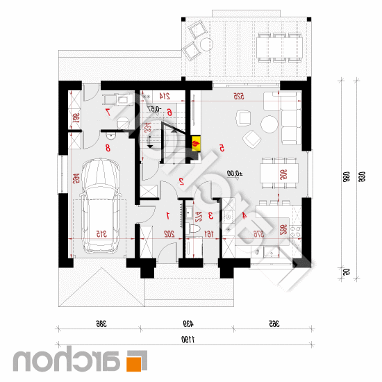 Dom w lucernie 12 (A) | rzut parteru