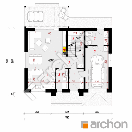 Dom w lucernie 12 (A) | rzut parteru