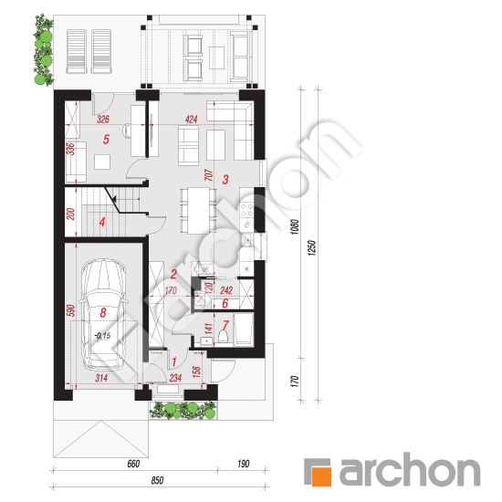 Dom w arletach 2 | rzut parteru