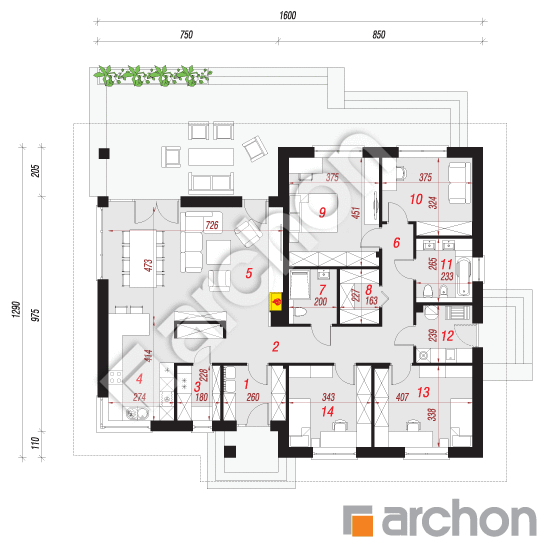 Dom w alwach 3 | rzut parteru